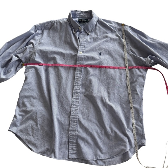 Ralph Lauren Blake Men's blue and white gingham classic oxford shirt SZ XXL - Picture 3 of 5